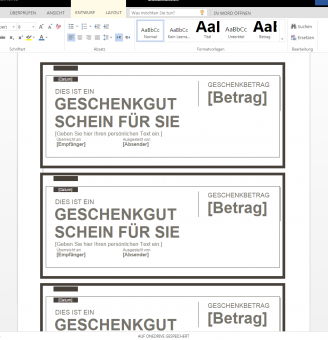 Vorlagen Fur Karten Und Gutscheine Wordvorlage De