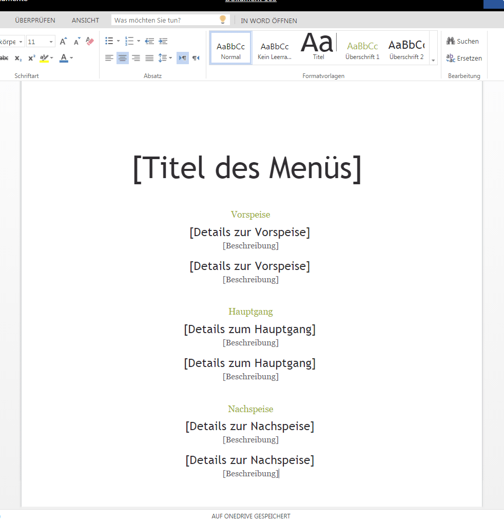 Menu Speisekarte Als Download Auf Wordvorlage De