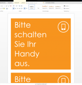 Poster Handy ausschalten orange